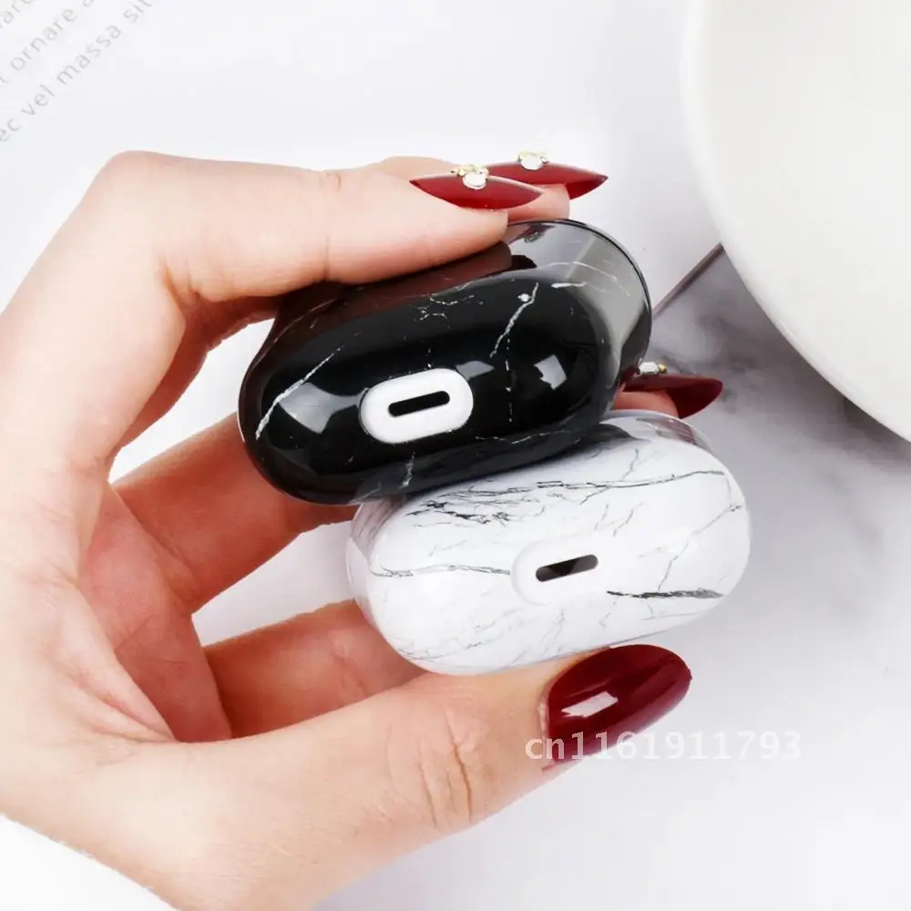 Trendy Earphone Cases on For Airpods 1 2 Marble Pattern Case Cover Charging Box Shell For AirPods 1 Air Pods 2 Protective Sleeve