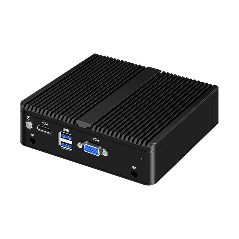 Fanless Nano Mini Computer with Celeron Dual-Core Processor 4LAN 1Gb Ethernet Barebone