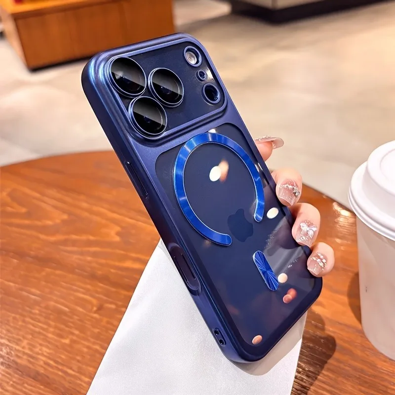 Magnetic Clear Luxury Plating Phone Case For iPhone 17 Pro Max 17Pro 17 For Magsafe Wireless Charge Case Camera Protection Cover