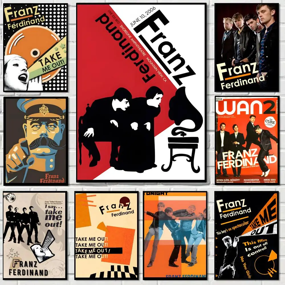 Franz Ferdinand Band Indie Rock Poster Self-adhesive Advanced Aesthetic Printing Paper Wall Art for Living Room Home Decor