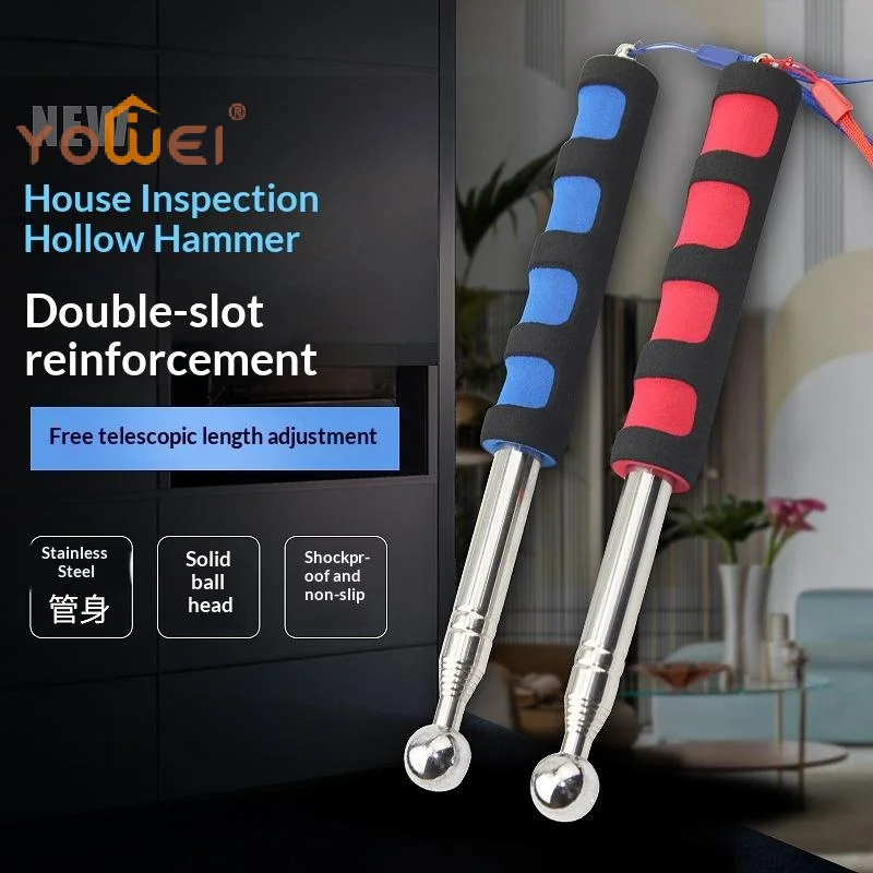 Latest Telescopic Rod Detection Hammer 115cm Thickened Telescopic Rod Hollowing Detection Hammer For House Decoration Inspection