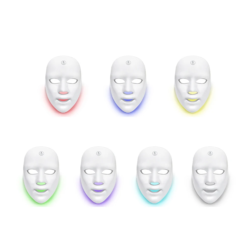 LED mask skin beauty device with 7-color LED light source for  care skin manager USB rechargeable skin manager facial massager