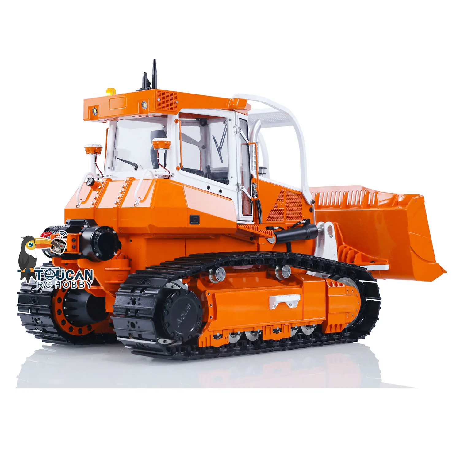 LESU 1/14 RC Aoue 850K Bulldozer โลหะไฮดรอลิกรีโมทคอนโทรล TOUCAN ทาสีสีดําแทร็ก Dozer กลางแจ้ง DIY รุ่นรถของเล่นเด็ก