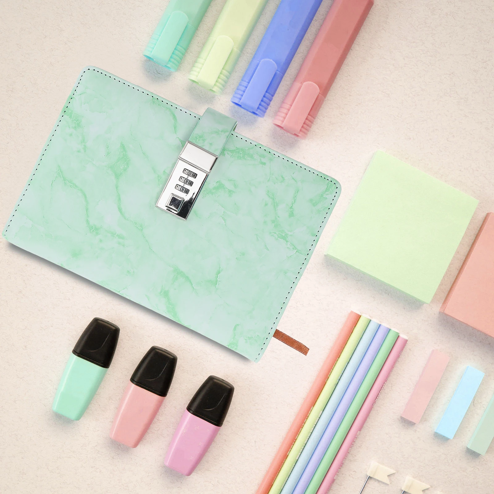 

Password Diary Book Lock Notebook Secure Portable Writing Supply Multi-Function Notepad Organizer