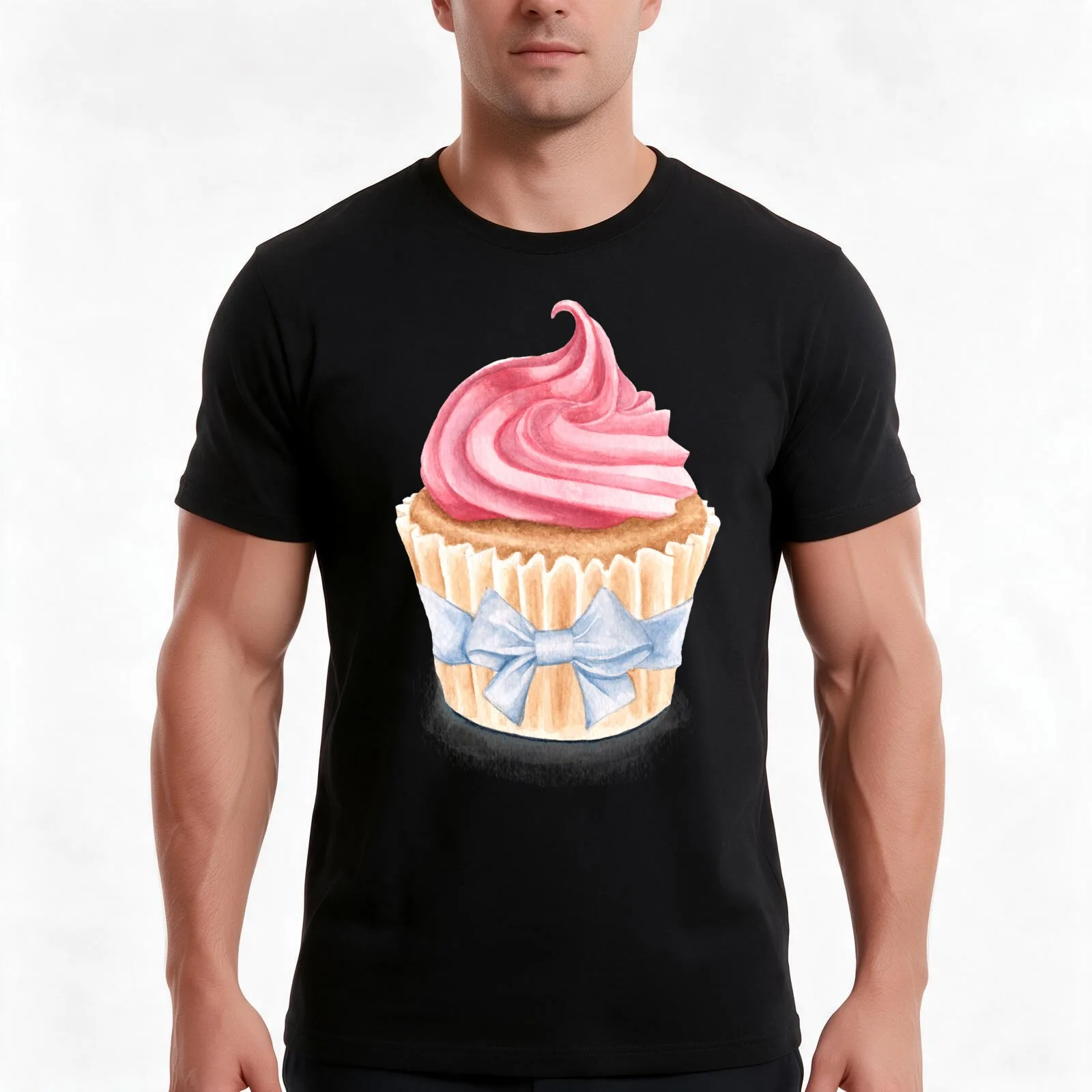 Pink Cupcake T-Shirt Summer Casual Cotton Tee Oversized Streetwear Tops Vintage Graphic Print Loose Fit Short Sleeve
