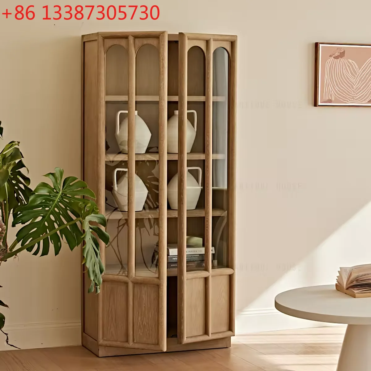 

Современный винтажный японский деревенский стеклянный витринный шкаф из дуба и сосны для дома, гостиной, столовой, отелей, холлов, мебель