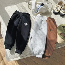 Autumn Winter Children Boys Jogger Pants Cotton Letter Printed Babys Boys Trousers Solid Elastic Waist Toddler Boys Sports Pants