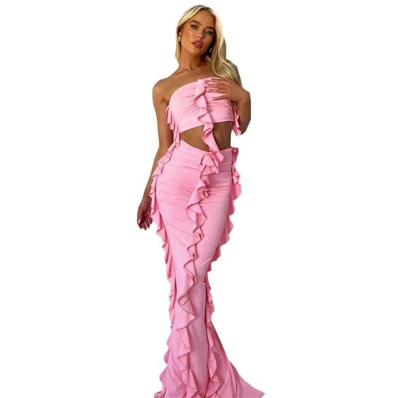 

Новинка 2026: Модный комплект из жилета и юбки с волнистым краем для женщин, приталенный, длинное платье-жилет, большие размеры 9XL, 8XL, 7XL, 6XL, XXXXXL