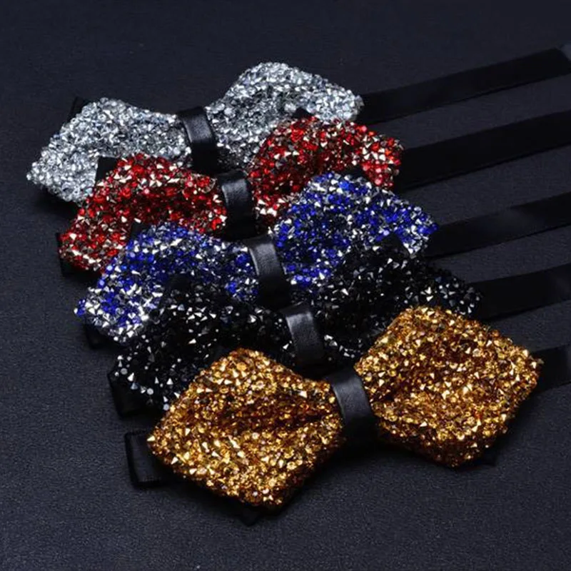 

Rhinestone Bow Tie For Men Shining Crystal Collar Bowtie Banquet Wedding Shining Crystal Bow Tie Business Party Bowknot Necktie