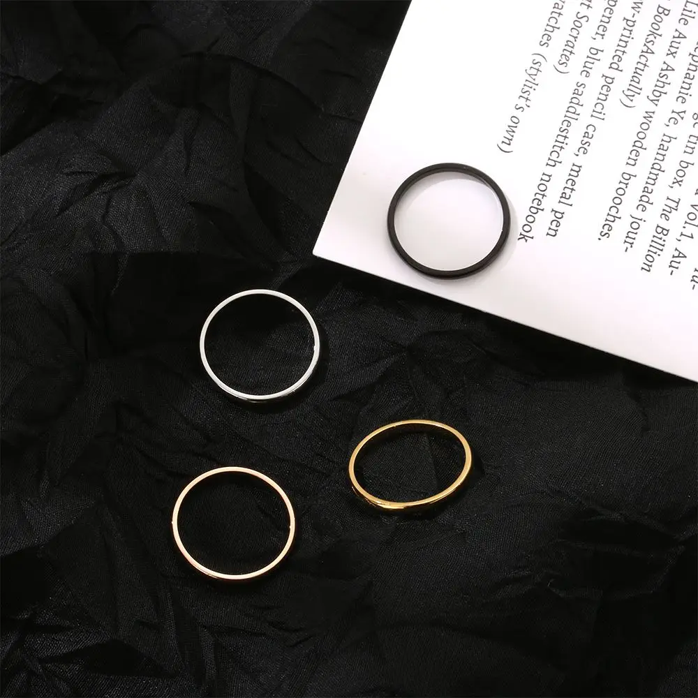 2 مللي متر النساء فتاة حجم 3-10 مجوهرات الحفلات الفولاذ المقاوم للصدأ إصبع المفصل عادي Band Thin الدائري