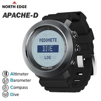 NORTH EDG APACHE-D Reloj de buceo digital gratuito para hombre Relojes deportivos al aire libre Barómetro de altitud Brújula Hora mundial Resistente al agua 100 M