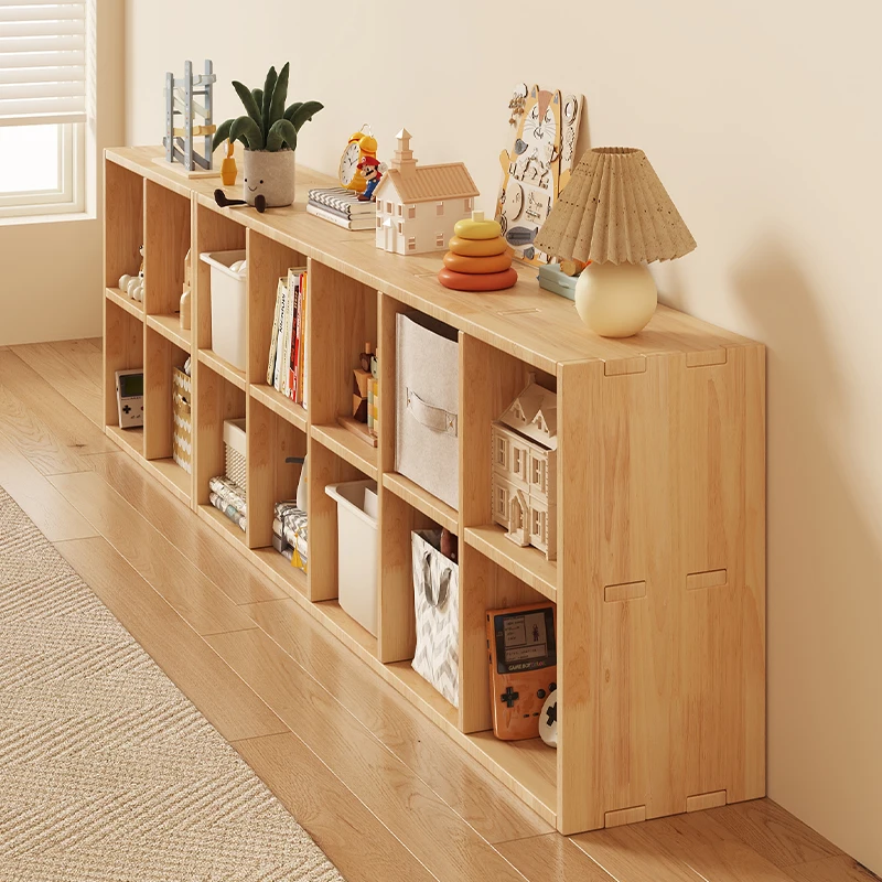 

Solid Wood Bookshelf Storage Shelf Living Room Organizer Storage Cabinet Low Bookcase Combination Shelf Durable Easy Assembly