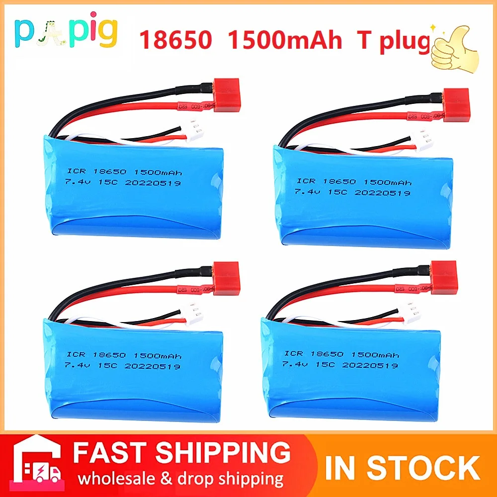 

New 7.4V 1500mAh 18650 Li-ion Battery For Wltoys 10428 /12428/12423 RC Car Parts 2s 7.4v Battery For Wltoys 144001 A959-B A969-B