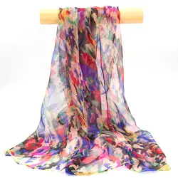 100% Silk Scarf Women Bandana Female Dongfeng Yarn Hijab Women's  Bulk Buy Dots Shawl Wholesale Headband Lady Gift Solid Color