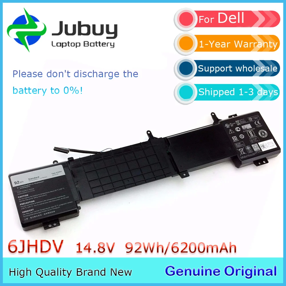 6JHDV 14.8V 92Wh Original Laptop Battery for Dell Alienware 17 R2 R3 ALW17ED 6JHCY ALW17ER ALW17ED-2728 ALW17ED-4718