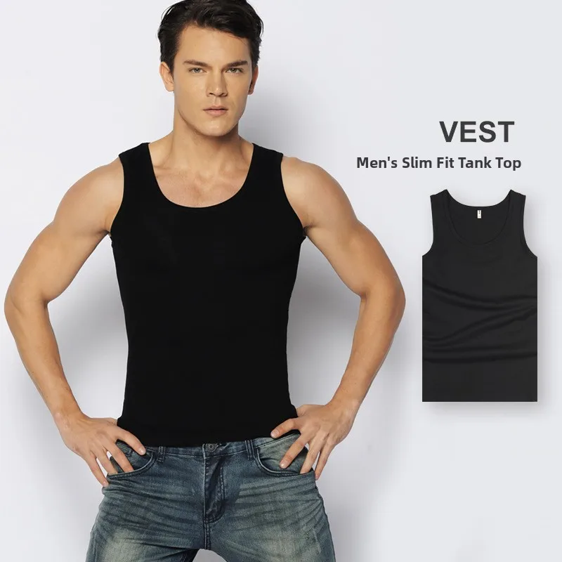 

Мужская облегающая хлопковая майка, летняя спортивная футболка Fitn Svel, модный базовый слой, молодежная мода