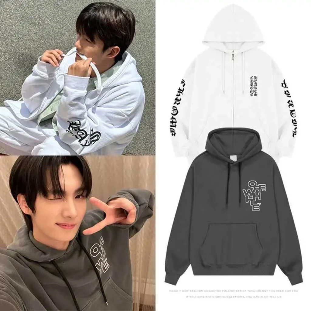 

KPOP ins STYLE dark Letter Hoodie Women Harajuku Concert Hoodies Unisex Autumn Winter Vintage Seven Pullover Sweatshirts