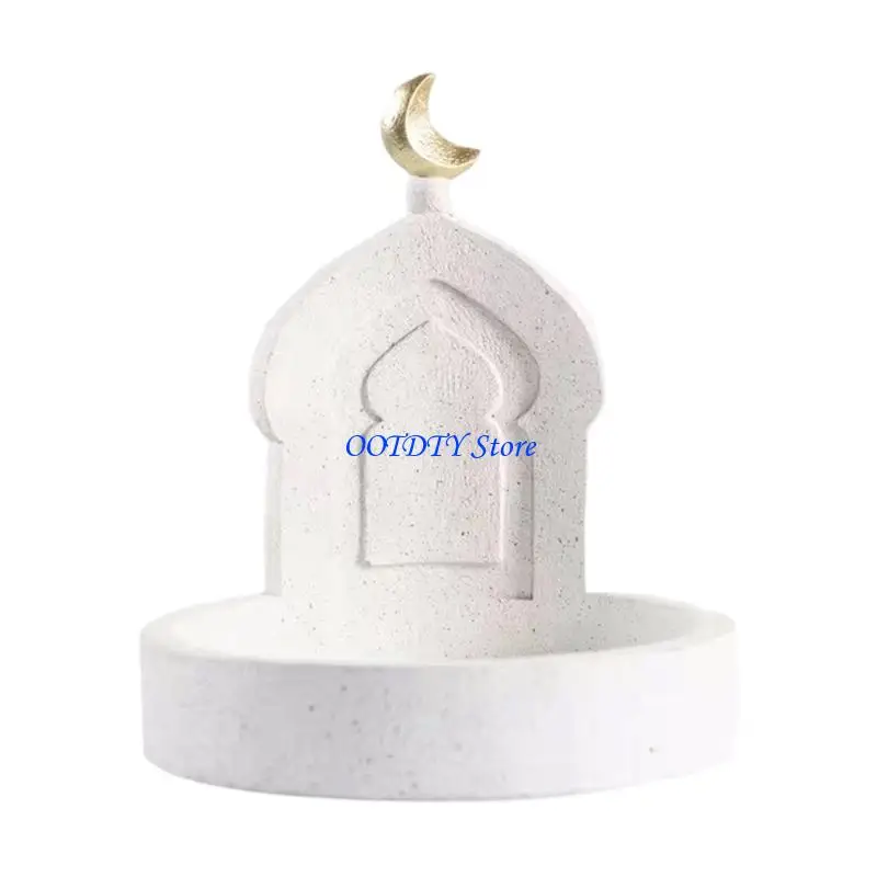 367A Ramadans Decors for Eid Mubarak Home Decors Gold White Mosque Tower Storage Box