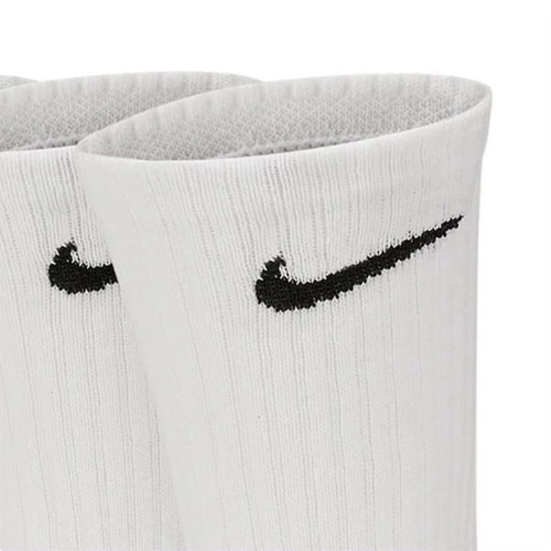 Original Nike Everyday Lightweight Unisex Sports Socks Men\'s and Women\'s 3 Pairs Train Middle Barrel White Socks S M L XL SX7676