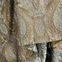 Embossed Jacquard Fabric Resplendent Court Style European Bright Silk Blended Three Dimensional Texture Jacket Designer Fabric