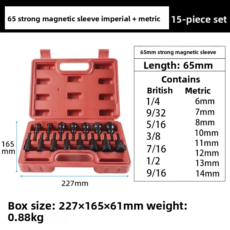 

Automotive Maintenance Magnetic Nut Driver 14/15Pcs Nut Setter Easy Installation Tool Hexagonal Fasteners High Torque Grip
