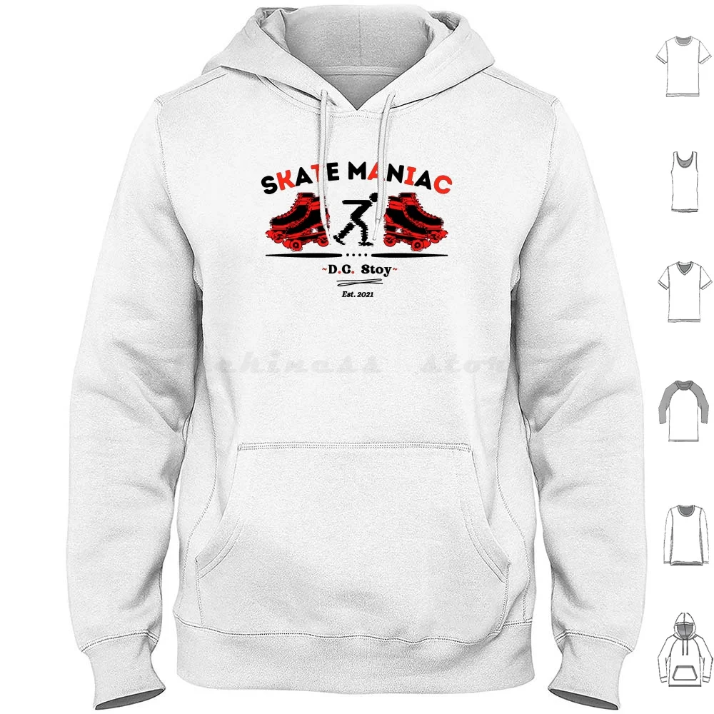 Skate Maniac Hoodies Long Sleeve Roller Skating D C Stoy Fan Maniac Fun Entertainment Sports 2021 Red Black Wheels