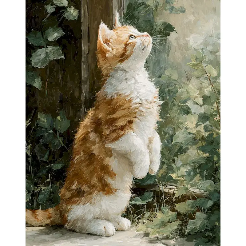 

GATYZTORY Frame Painting By Numbers Unique Gift For Adult Cat Animals Coloring By Numbers Wall Decors Canvas Painting