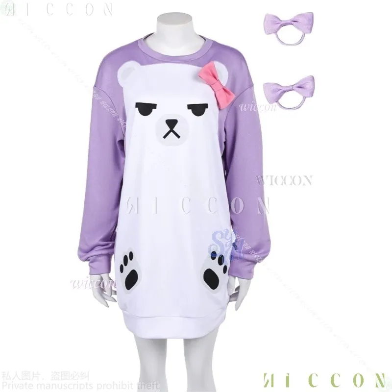 

Halloween Mira Kpop Demon Huntrix Cosplay Anime Costume Kawaii Lilac Bear Clothing 2025 Carnival Outift Role Play