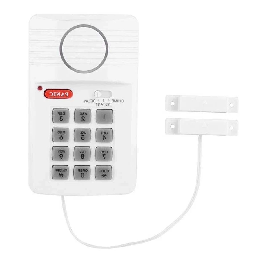 

Security Keypad Door Alarm System 3 Settings with Panic Button for Garage Alarm Systems Home Office