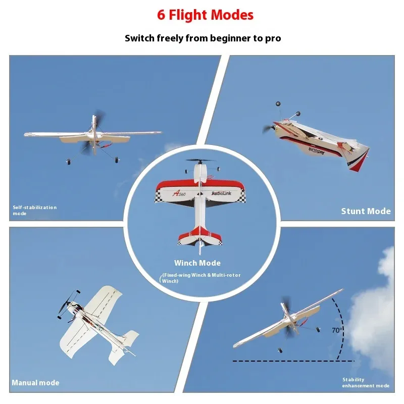 Radiolink A560 One-Button Crane Brushless 3D Aviation Model Fixed Wing 4000M Voltage Feedback 6 Flight Modes Flight Control