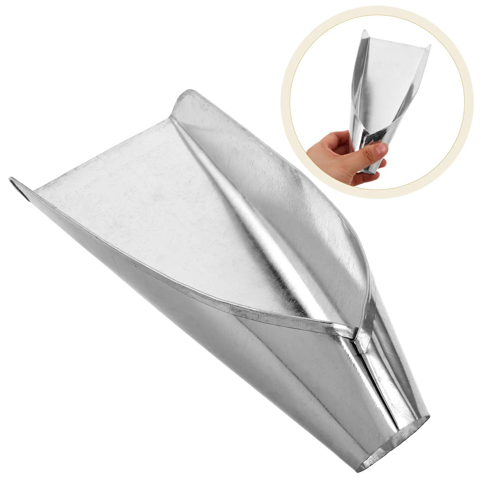 

Heavy Duty Wide Mouth Metal Funnel 4 Inch Opening Food Grade Filling Aid for Dry Goods Spices Sugar Flour Packaging Kitchen
