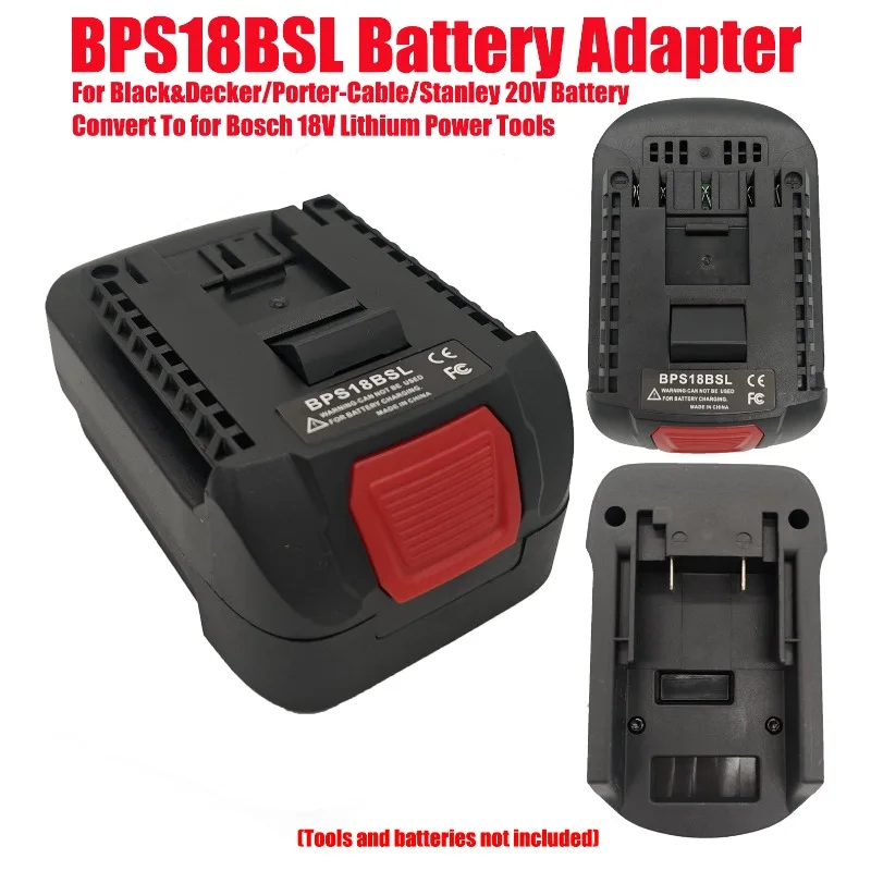 

HAKSINKY BPS18BSL Battery Adapter for Black&Decker/Porter-Cable/Stanley 20V Battery Convert To for Bosch 18V Lithium Power Tools