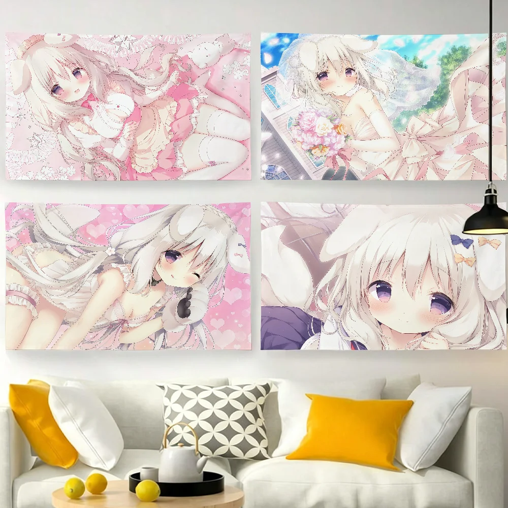 Visual Novel Misono Ichika Kawaii Pink flag For Garden Party Living Room Home Wall Decor Banner Bedroom Outdoor Tapestry