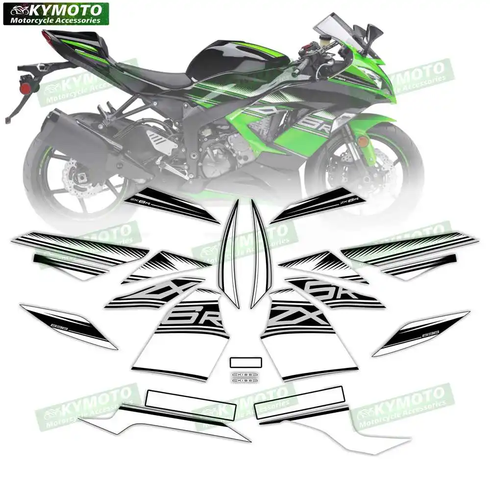 For ZX-6R ZX6R 636 2013 2014 2015 2016 2017 2018 motorcycle accessories fairing reflective stickers full vehicle kit decoration view 4