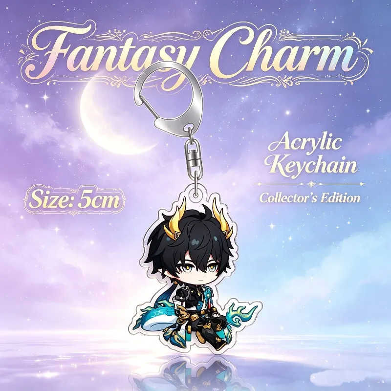 For Honkai Star Rail Herta Topaz Feixiao Acrylic Selfmade Keychain Cute Backpack Pendant Key Chain Game Fans Gift Ornaments 5cm