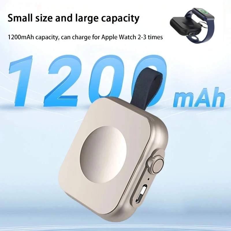 For Apple Iwatch Magnetic Power Bank 1200mAh Mini Wireless Fast Charging Powerbank for Apple Watch Series S10 Portable Charger