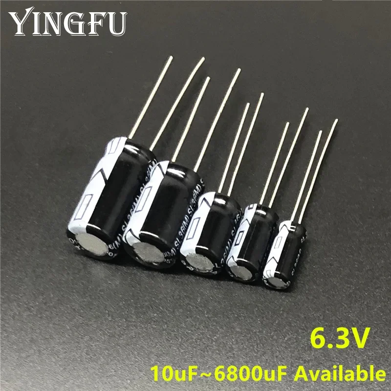 6.3V 10/22/33/47/100/150/220/330/470/560/680/820/1000/1200/1500/1800/2200/3300/3900/4700/6800 فائق التوهج الألومنيوم مُكثَّف كهربائيًا