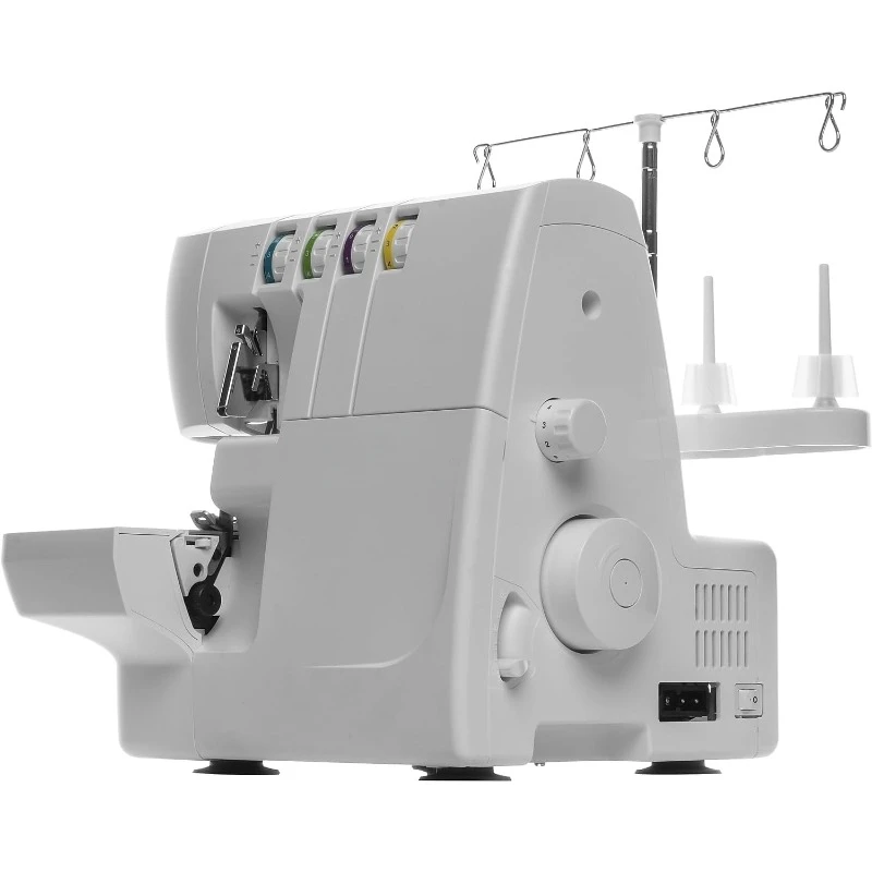 S0100 White Overlock Serger with 2/3/4 Thread Capacity and 1300 SPM