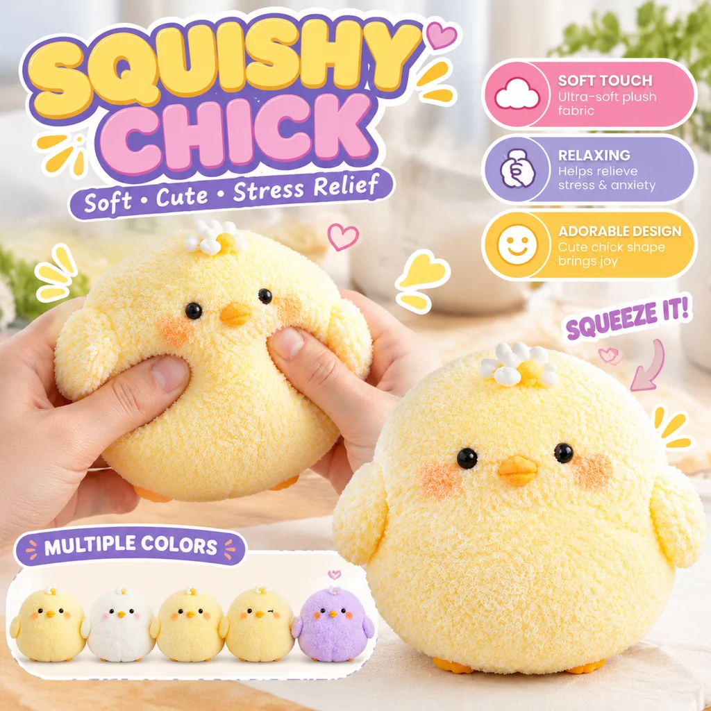 Squeeze Toy Mini Chick Slow Rebound Soft Cute Stress Relief Decompression Fidget Creative Squishy Toy Gift for Kids Adults