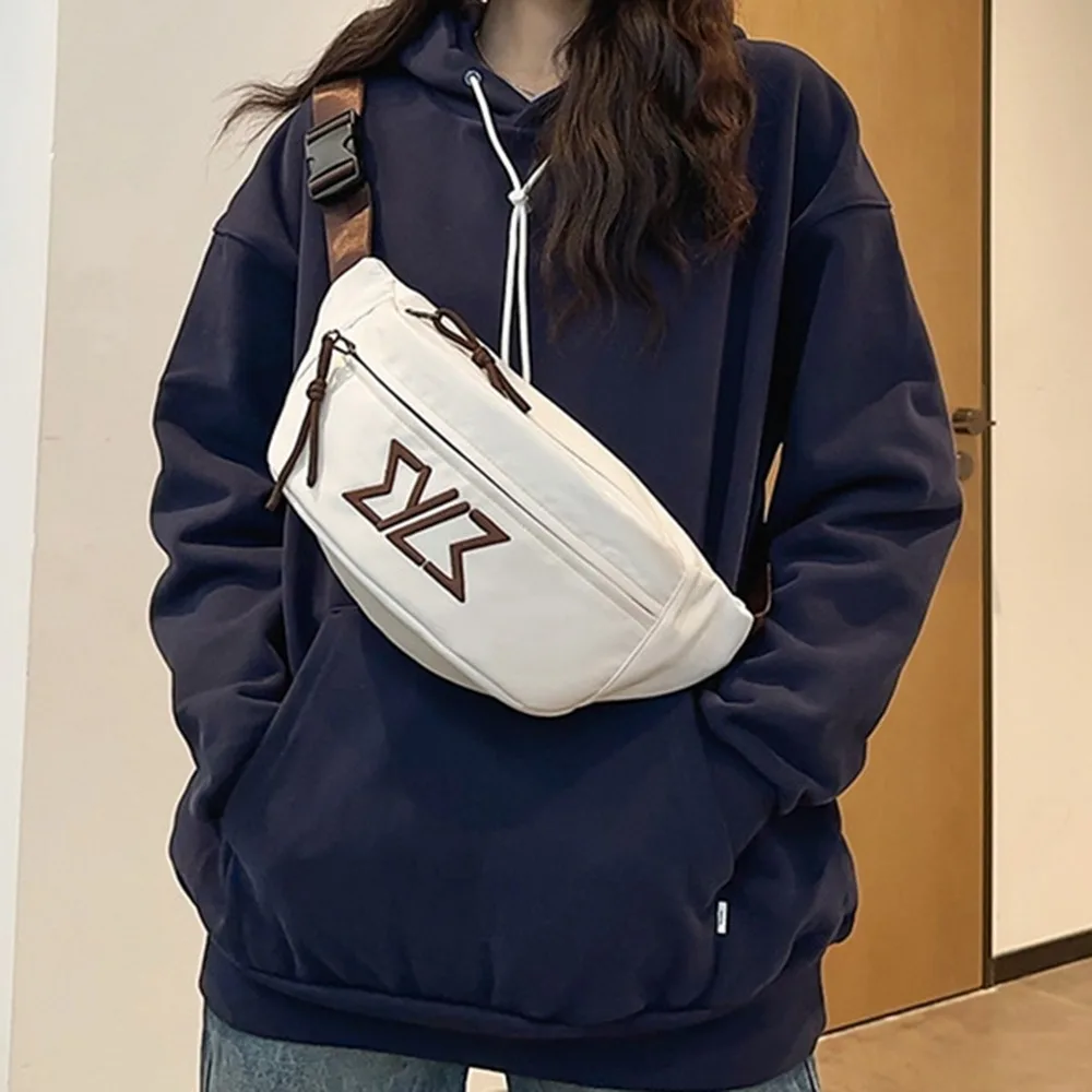 

Casual Male Chest Bag Multifunctional Large Capacity Nylon Waist Bag Zipper Adjustable Strap Single Shoulder Bag Outdoor