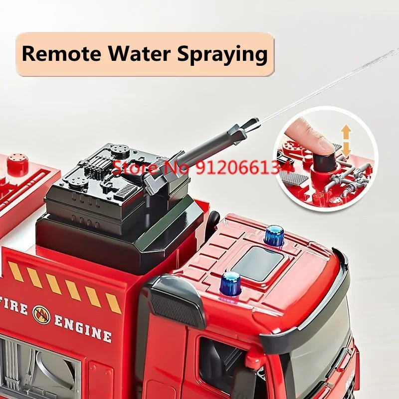 1:50 Simulation Children Toy Fire Truck Alloy Front End Inertial Driving LED Lamp Siren Sound Effect Boy Gift Fire Rescue Truck