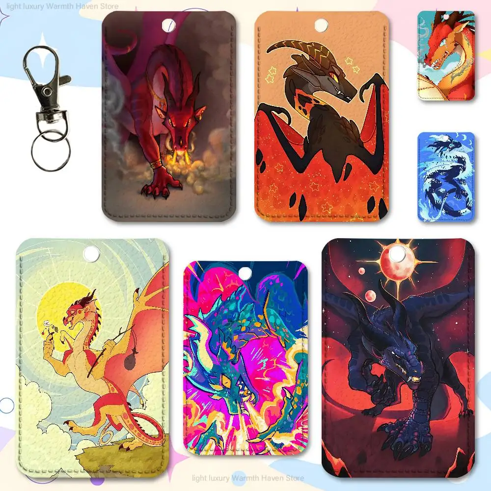 

W-Wings of F-Fire Dragon Holder Keychain For Work Card Bank Business Holder Student Card Protective Case Bus Card