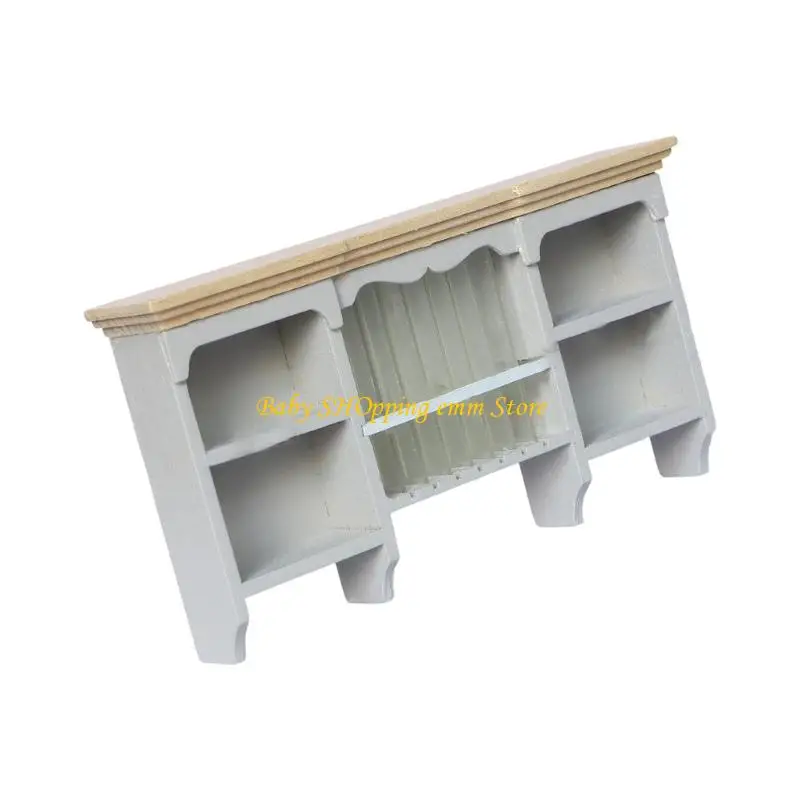 23GD 미니어처 주방 벽 마운트 캐비닛 인형 집 장식 스토리지 선반 어린이 크리 에이 티브 플레이 장면 설정 액세서리