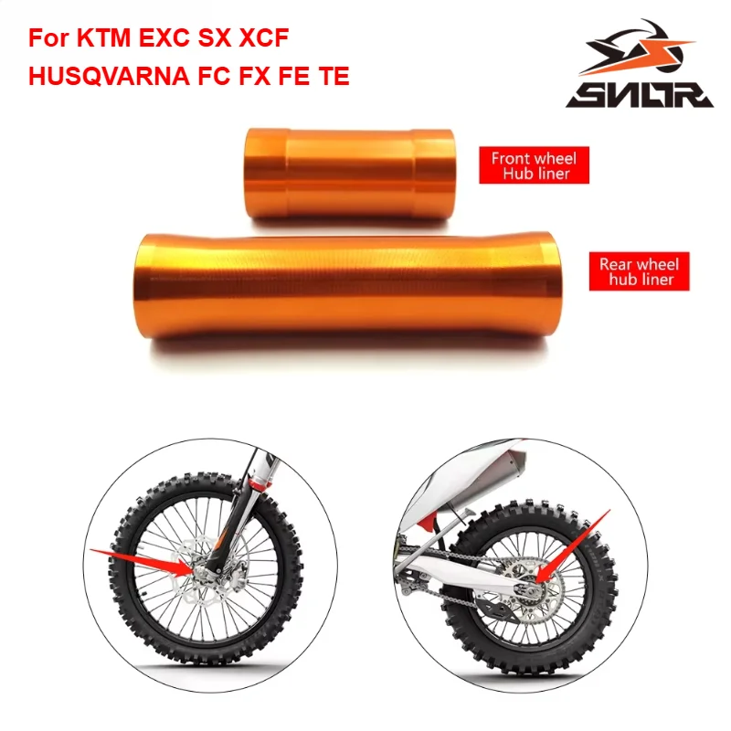 SNOR Dirt Bike Front Rear Wheel Hub Inner Core Sleeve Spacer Tube Bearing Bushing Kit For KTM EXC SX XCF HUSQVARNA FC FX FE TE