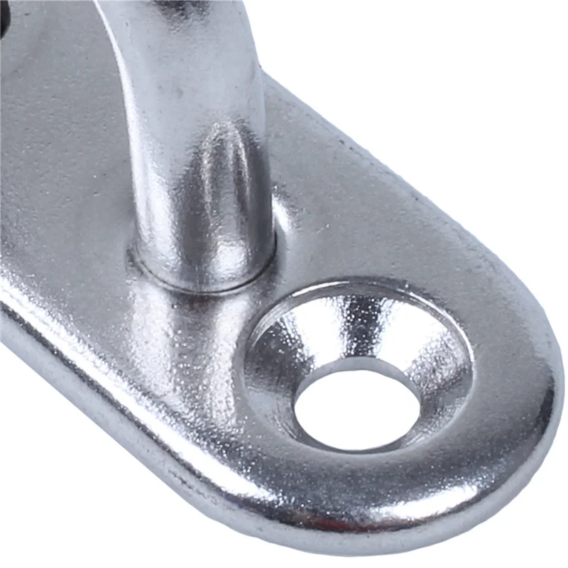 

AB41-40Pcs 5Mm 304 Stainless Steel Oblong Pad Eye Plate Staple Ring Hook