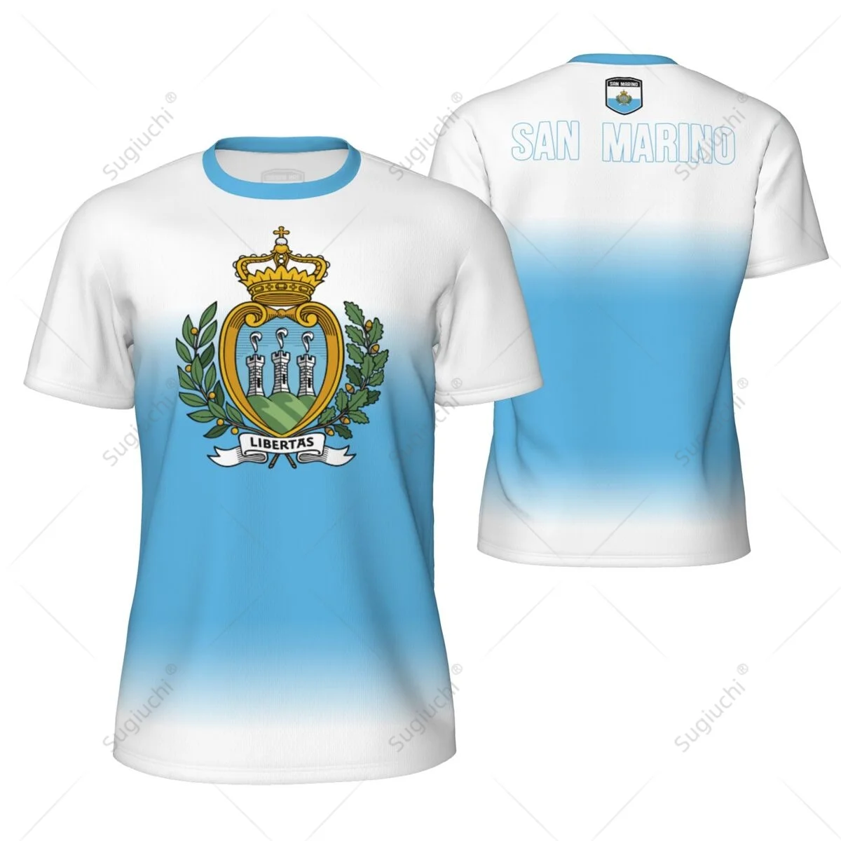 Sports Mesh T-shirt San Marino Flag For Running Bike Soccer Tennis Football Fitness Tees 3D Printed Custom