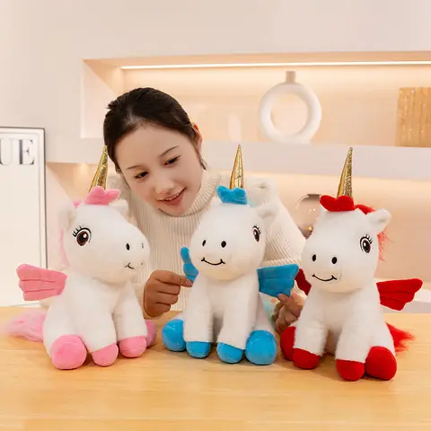 Jouets en peluche cheval mascotte nouvel an 35cm, jouet en peluche cheval mignon, poupée animale en peluche douce, cadeau d'anniversaire pour enfant, cadeau de noël