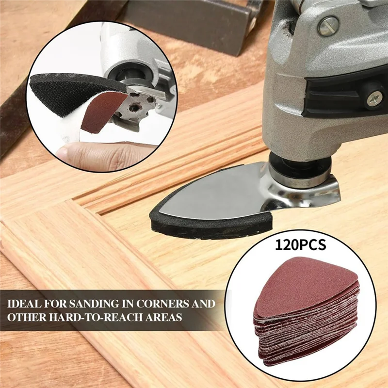 

ABUL-246Pcs Comprehensive Oscillating Tool Sanding Pad Kit With Triangle And Finger Pads, Includes 240Pcs Sandpaper
