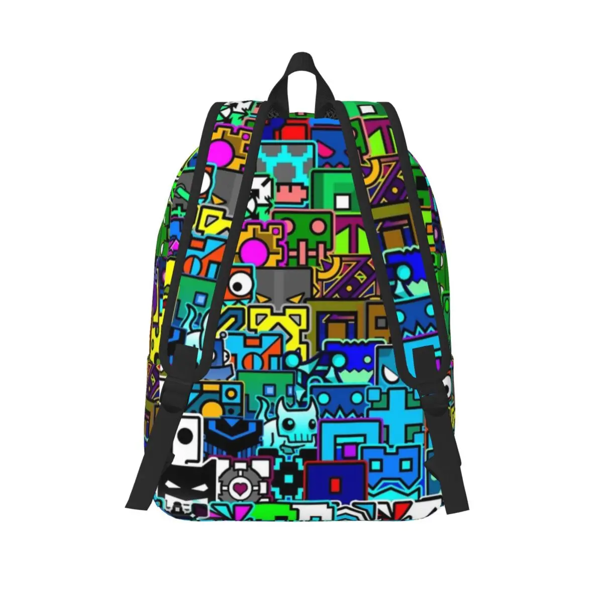 Sac à dos à motif de tableau de bord de jeu de cube de géométrie avec poche, cartable d'école pour enfants, sac à dos pour garçons et filles, sac primaire alth