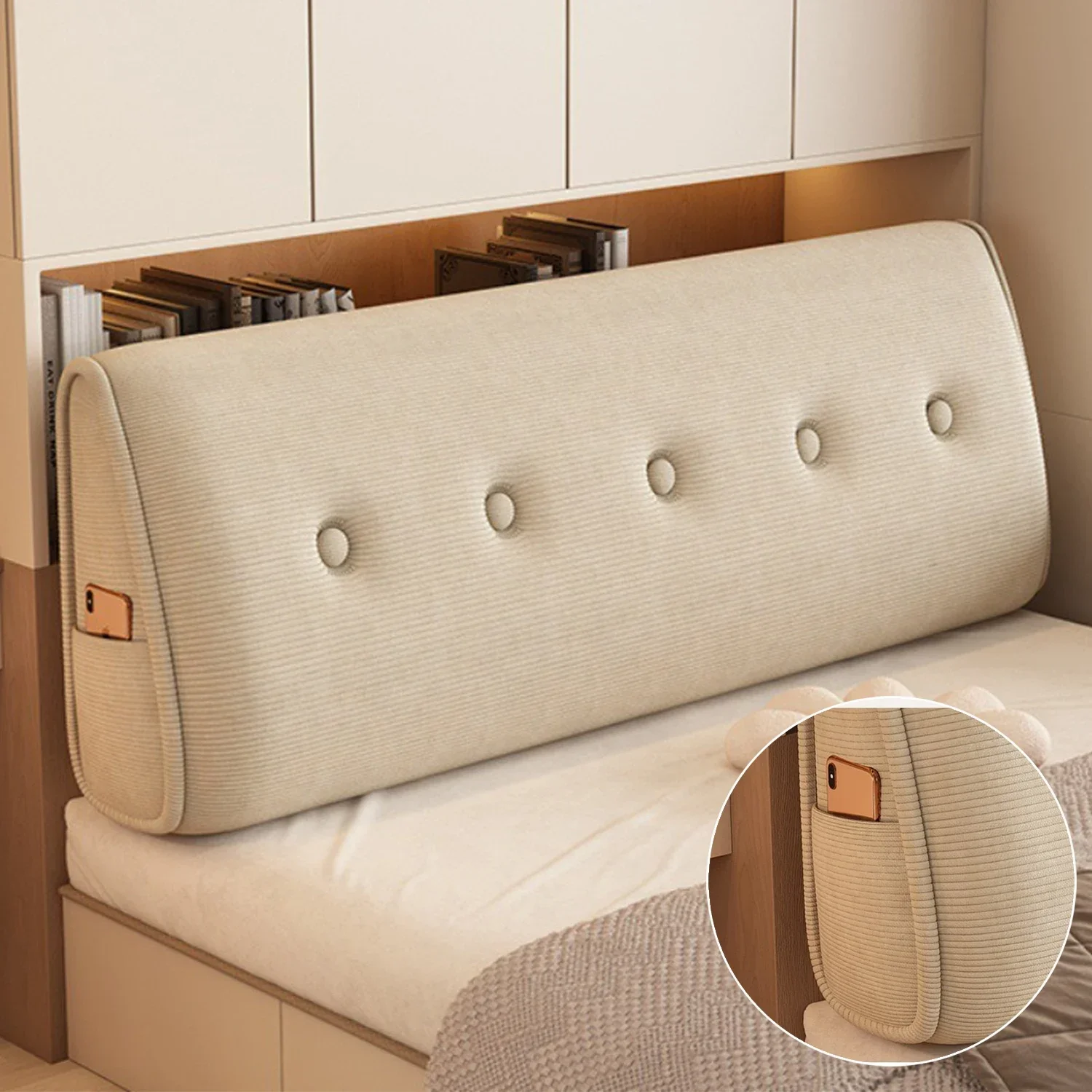 

1PC Quality Cushion Home Bedroom Triangle Bedside Filling Cushion Removable Sofa Bed Reading Pillow Back Support Backrest